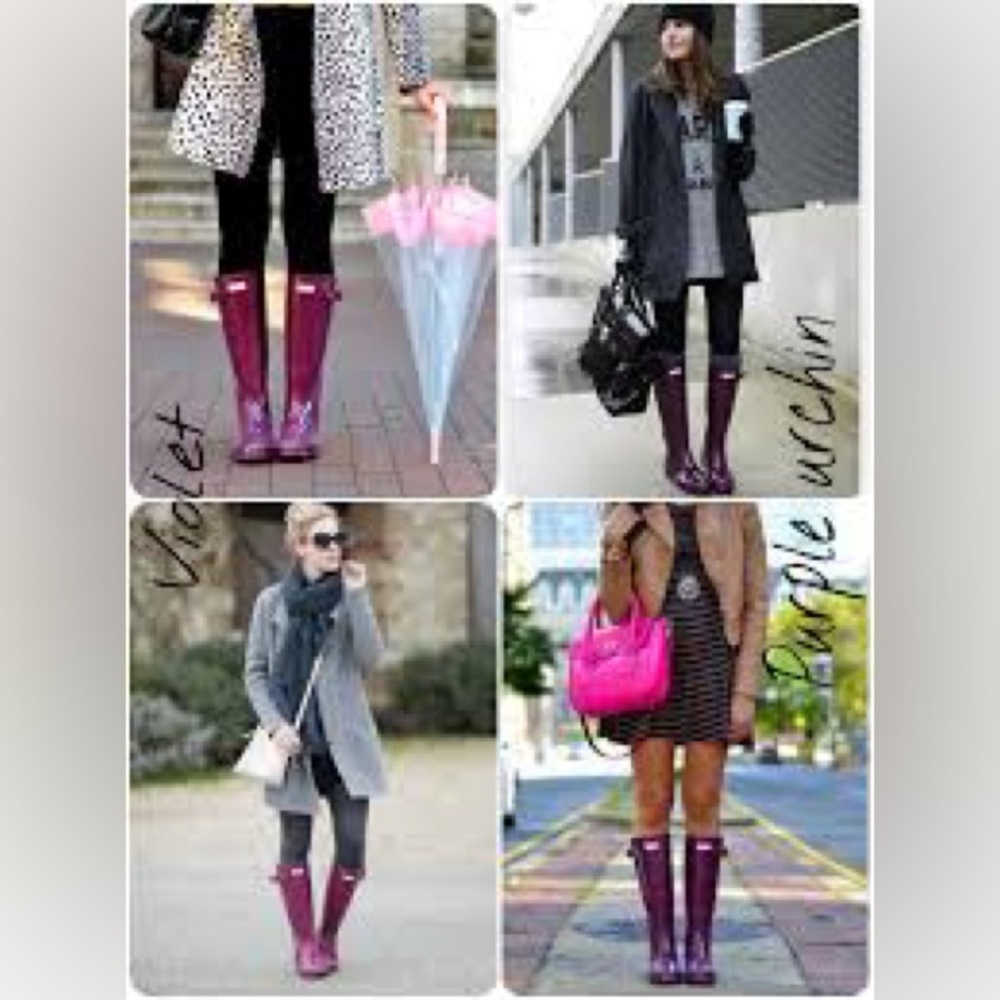 Hunter lilac tall rubber rainboots